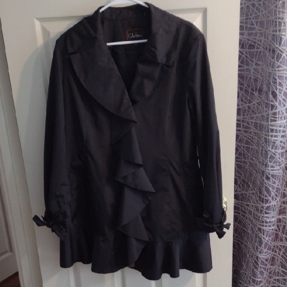 Cole Haan Ruffled Black Jacket